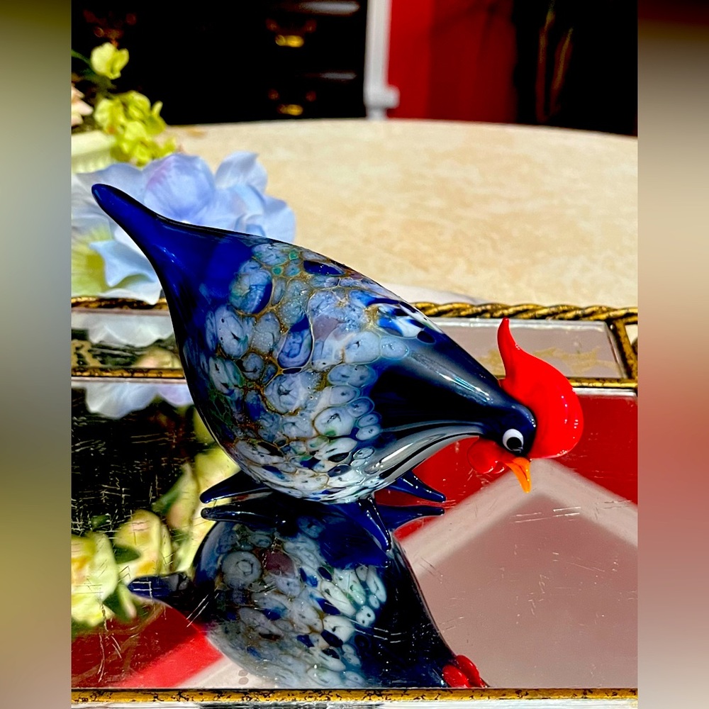 Vintage Joska Design Silberberg Kristall Art Glass Rooster, Bavaria Art Deco